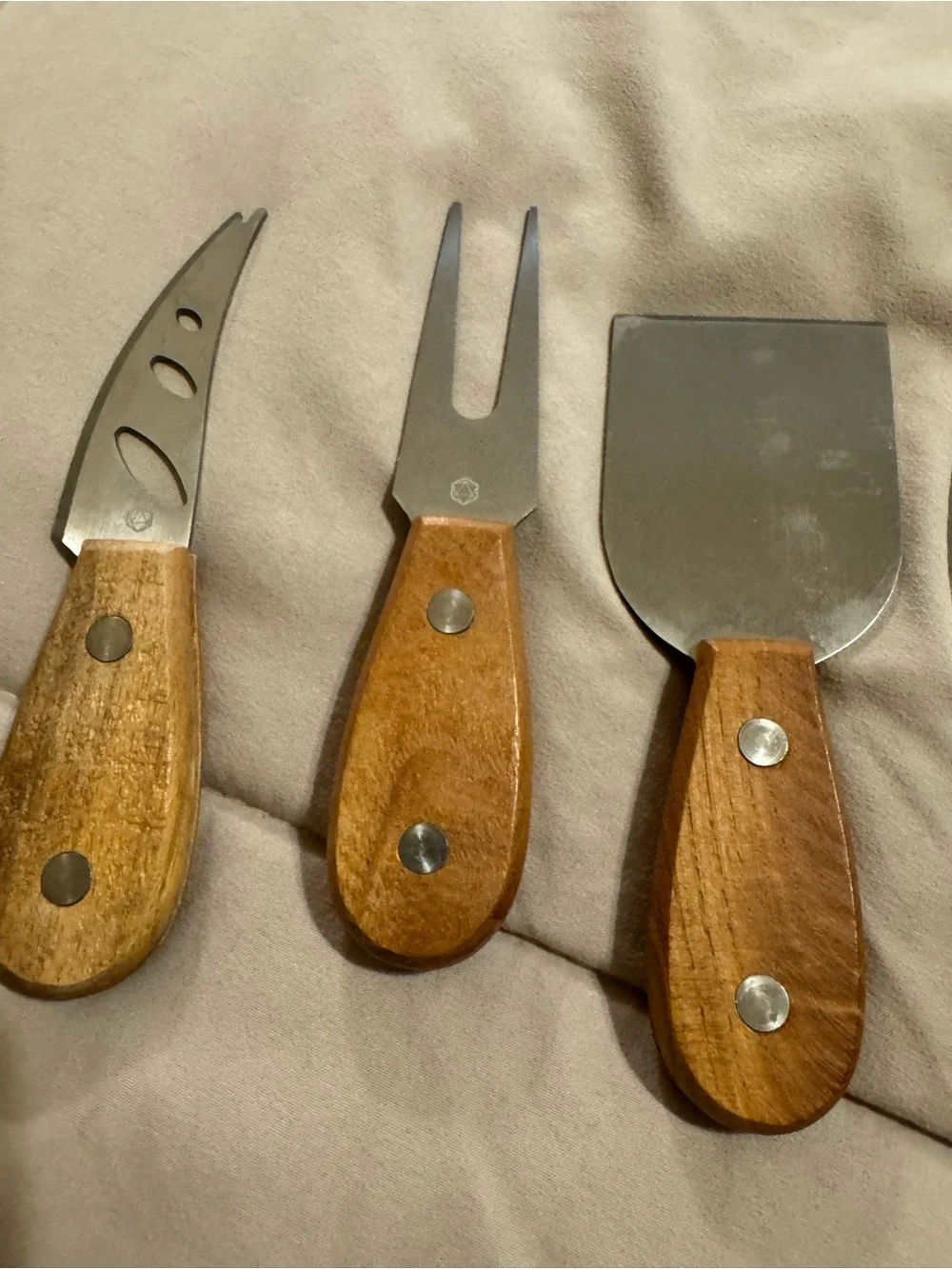 Wood Handle Cheese Knife and Serving Set - Brown